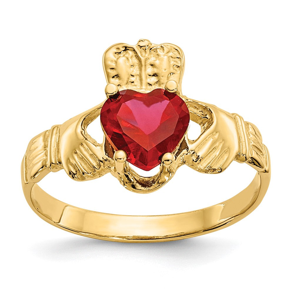 10k CZ Birthstone Claddagh Rings