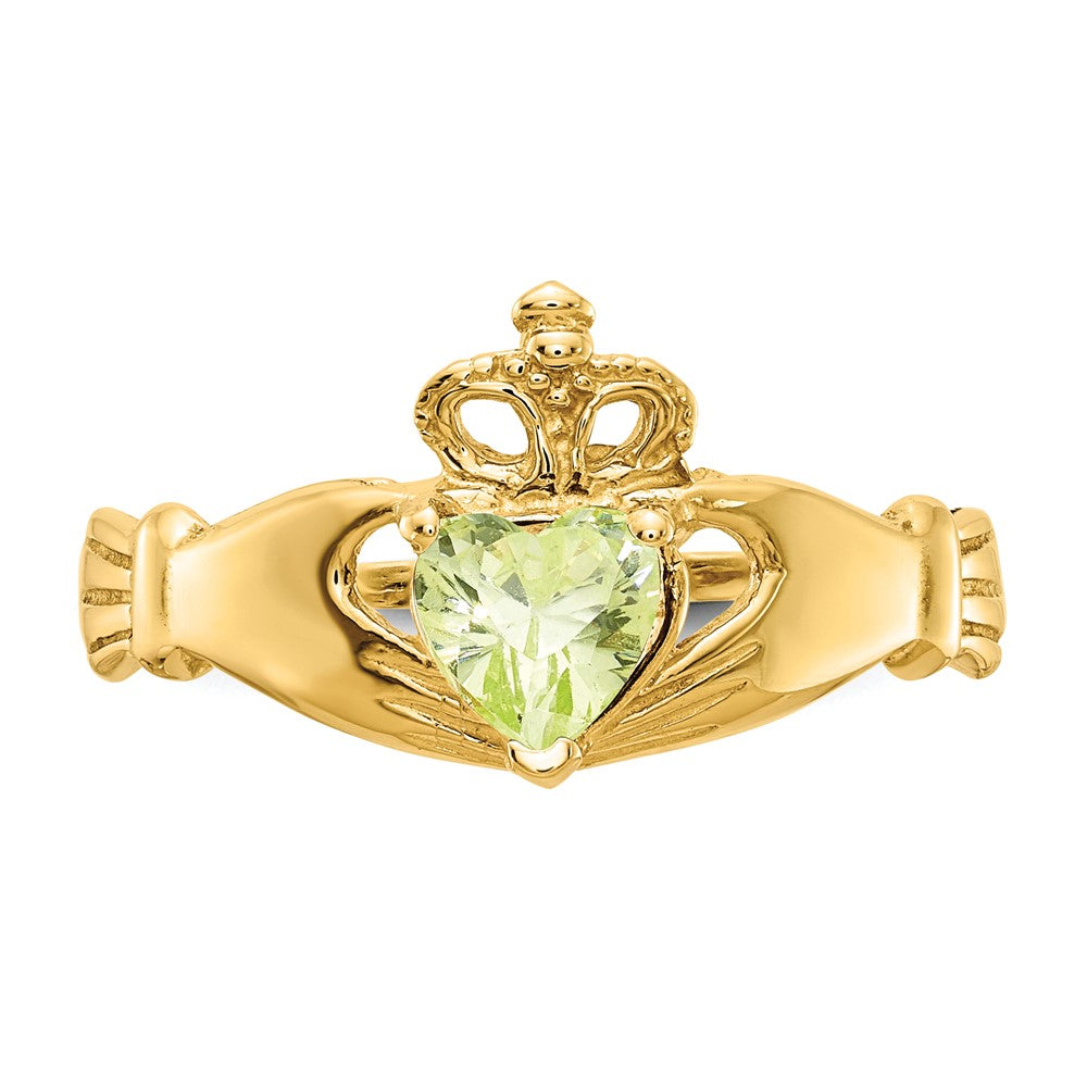 10k CZ Birthstone Claddagh Rings