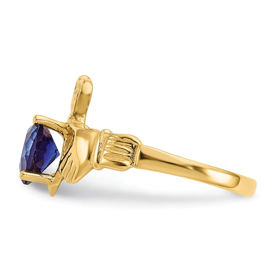 10k CZ Birthstone Claddagh Rings