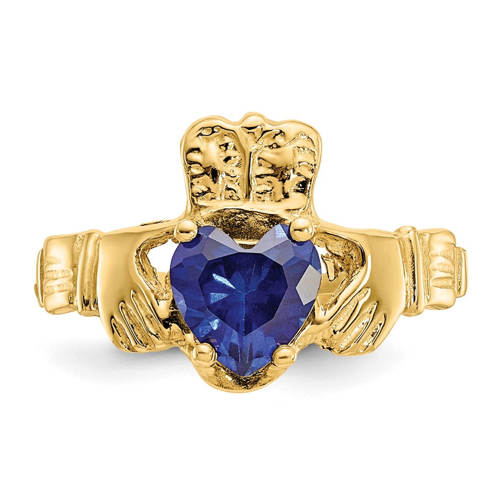 10k CZ Birthstone Claddagh Rings
