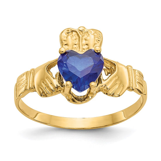 10k CZ Birthstone Claddagh Rings
