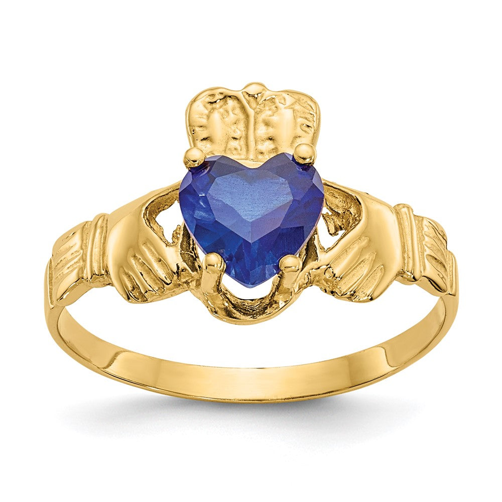 10k CZ Birthstone Claddagh Rings