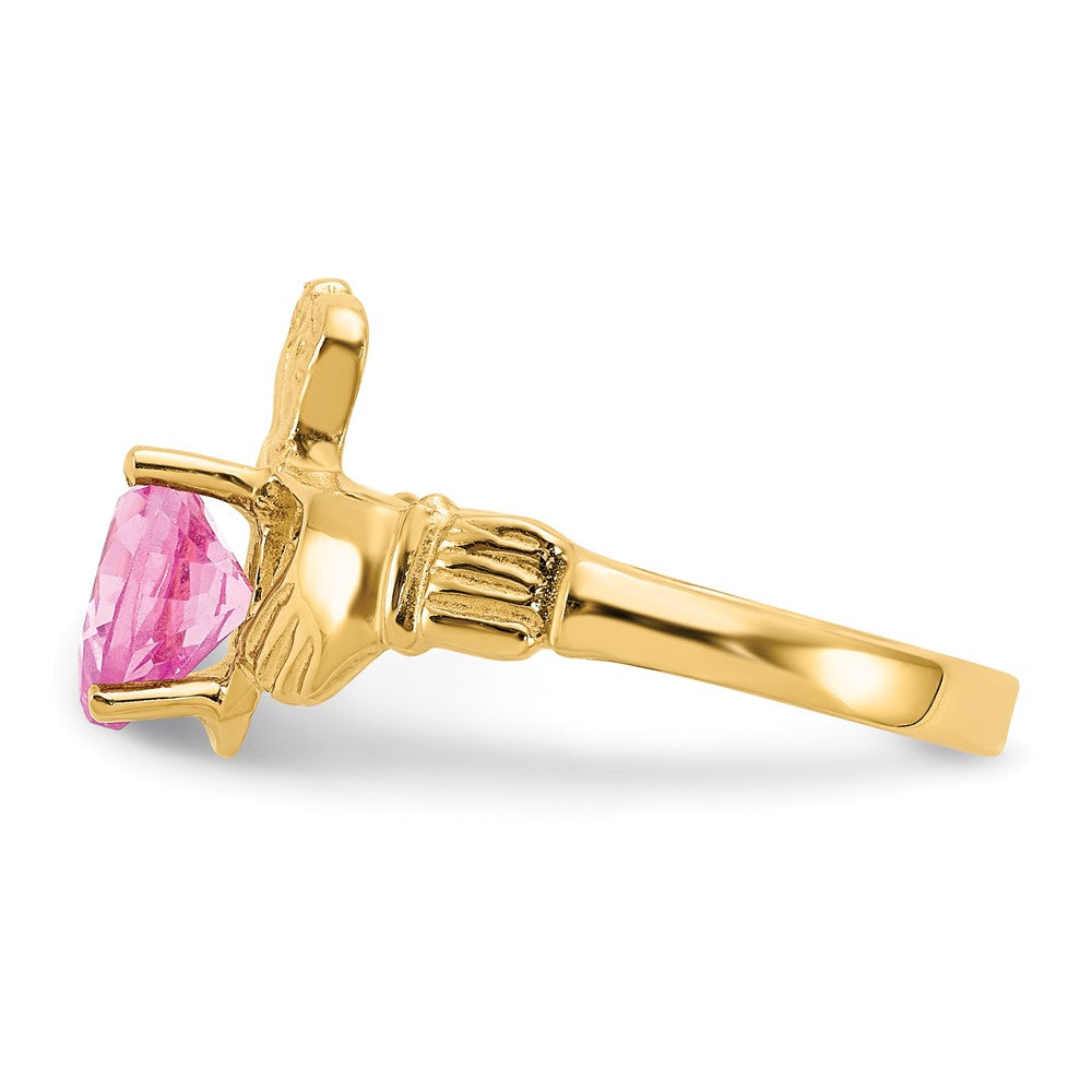 10k CZ Birthstone Claddagh Rings
