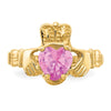 10k CZ Birthstone Claddagh Rings