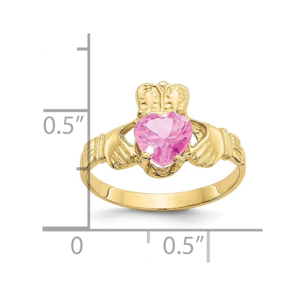 10k CZ Birthstone Claddagh Rings
