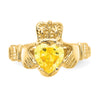10k CZ Birthstone Claddagh Rings