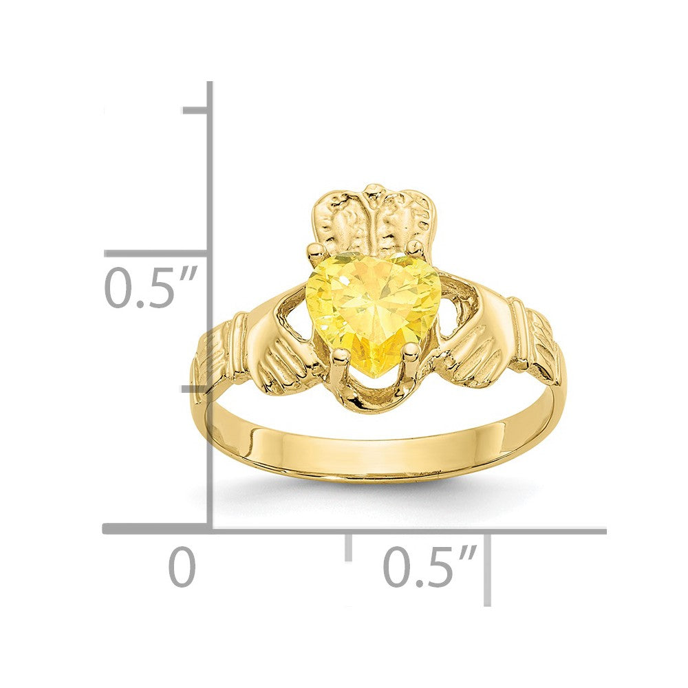 10k CZ Birthstone Claddagh Rings