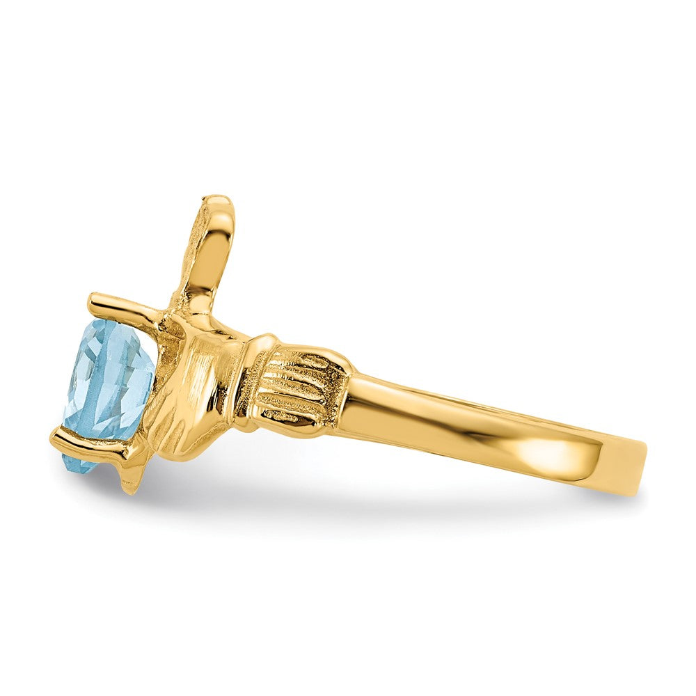 10k CZ Birthstone Claddagh Rings