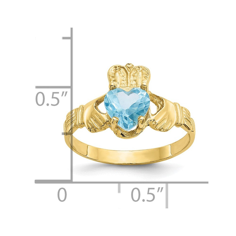 10k CZ Birthstone Claddagh Rings