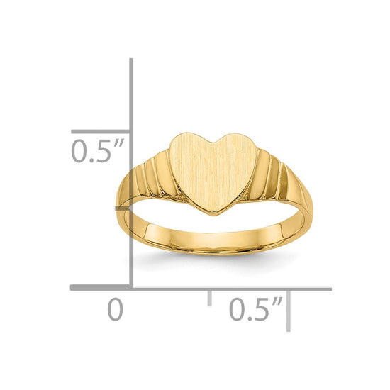 Gold Polished Children's Heart Rings