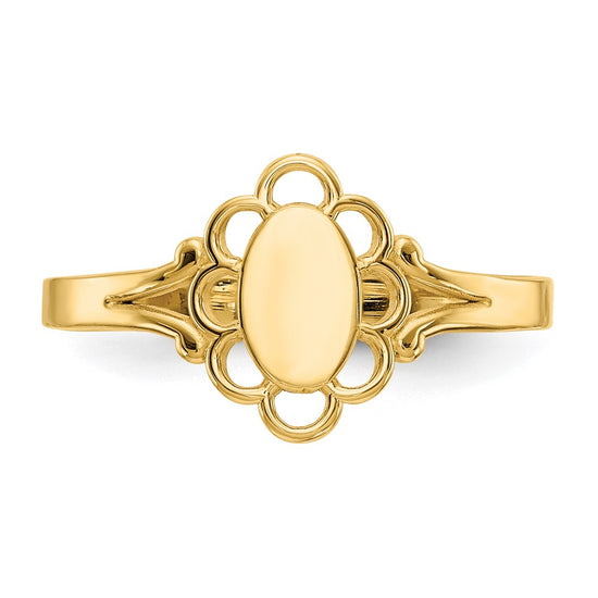 Gold Polished Children's Signet Rings