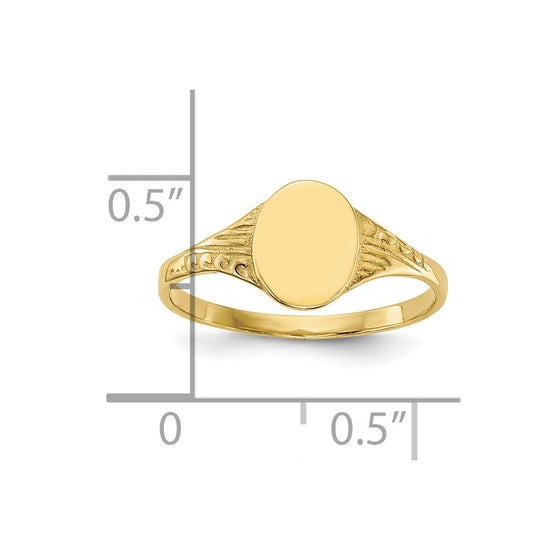 Gold Polished Children's Signet Rings