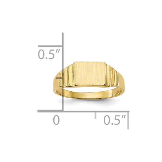 10K Satin Rectangular Child's Signet Ring