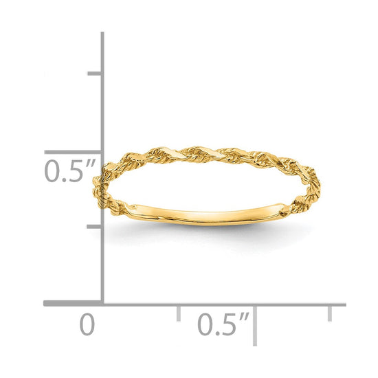 Gold Diamond-cut Twisted Rope Rings