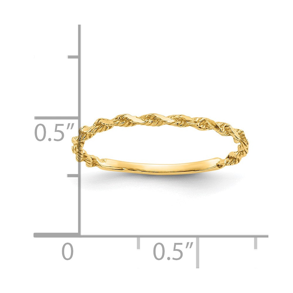 Gold Diamond-cut Twisted Rope Rings