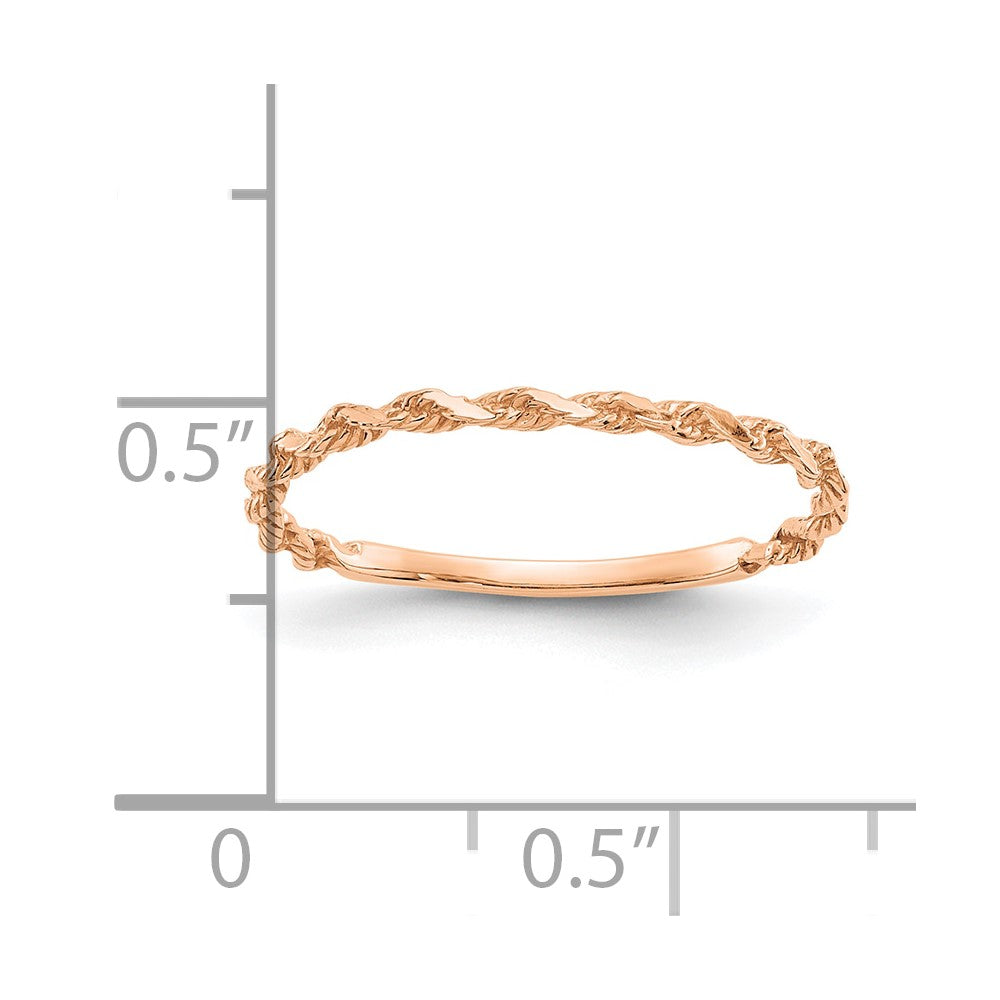 Gold Diamond-cut Twisted Rope Rings