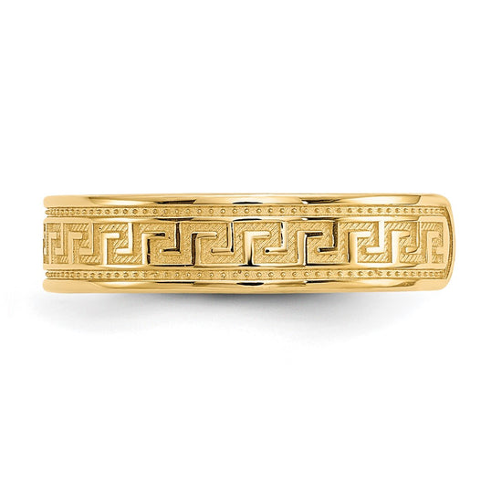 Gold Polished Greek Key Toe Rings