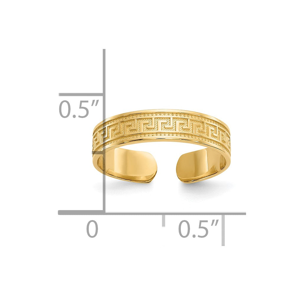 Gold Polished Greek Key Toe Rings