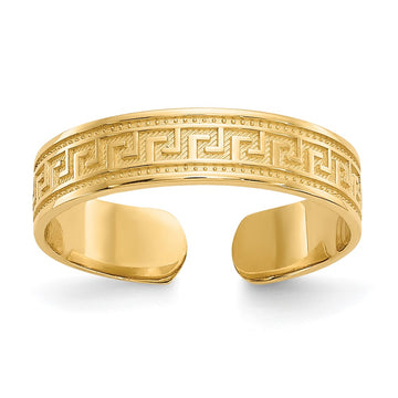 Gold Polished Greek Key Toe Rings