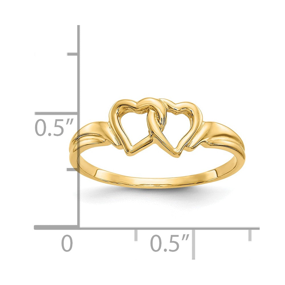 Gold Polished Heart Rings