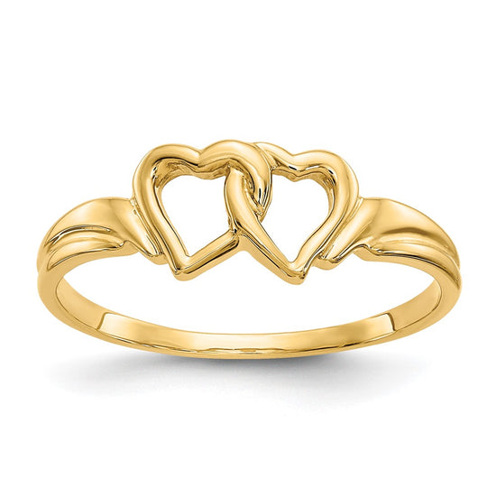 Gold Polished Heart Rings