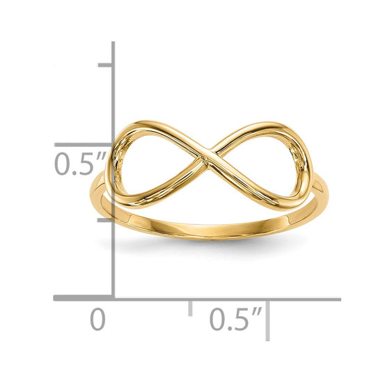 Gold Polished Infinity Rings