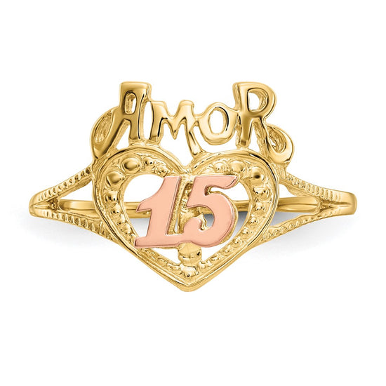Gold Polished Sweet 15 Rings