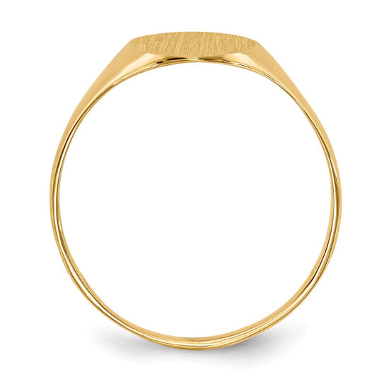 Gold Polished Circle Closed Back Signet Ring — 10x8.5 mm