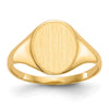Gold Polished Circle Closed Back Signet Ring — 11x9.5 mm