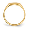 Gold Polished Circle Closed Back Signet Ring — 10x9.5 mm