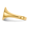 Gold Polished Circle Closed Back Signet Ring — 10x9.5 mm