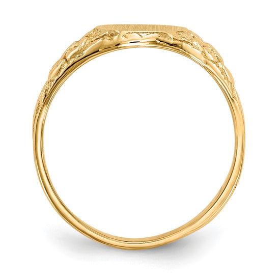 Gold Polished and Textured Signet Rings
