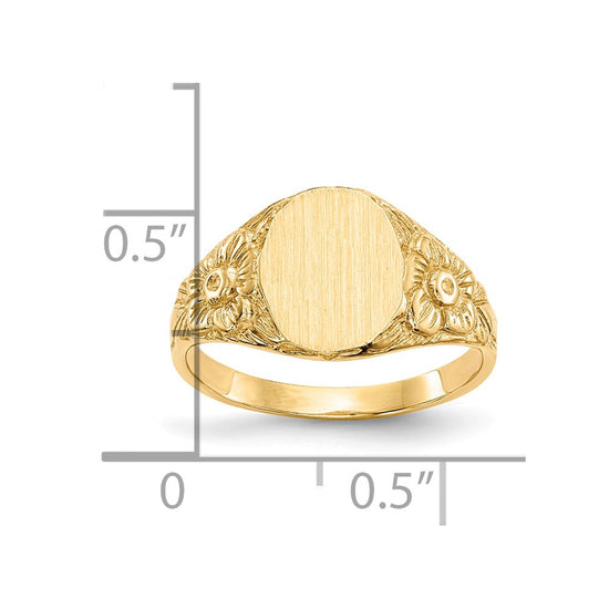 Gold Polished and Textured Signet Rings