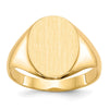 Gold Polished Circle Closed Back Signet Ring — 14x10 mm