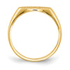 Gold Polished Oval Closed Back Signet Ring