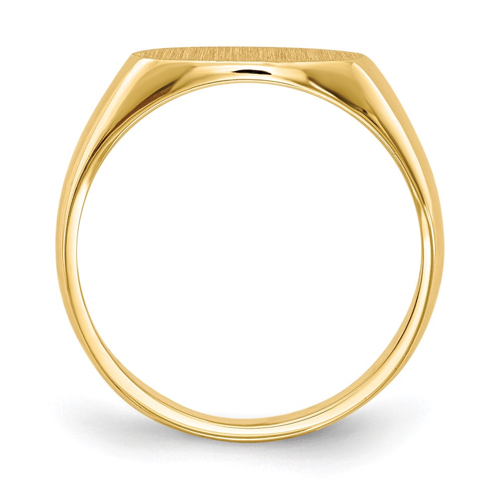 Gold Polished Oval Closed Back Signet Ring