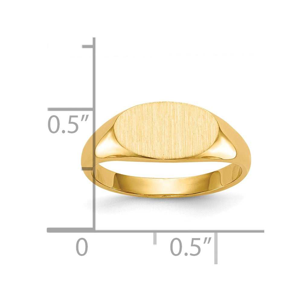 Gold Polished Oval Closed Back Signet Ring