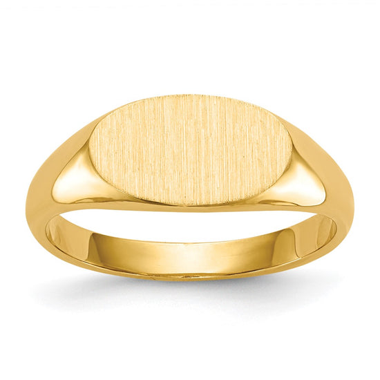 Gold Polished Oval Closed Back Signet Ring