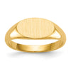 Gold Polished Oval Closed Back Signet Ring