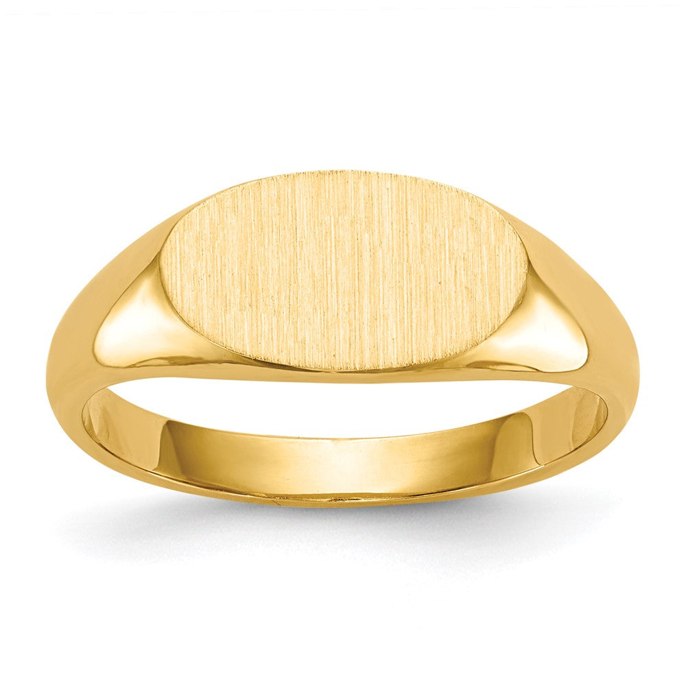 Gold Polished Oval Closed Back Signet Ring