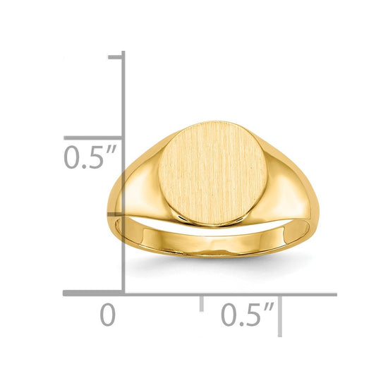 Gold Polished Circle Open Back Signet Ring — 10k Yellow Gold