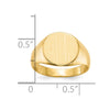 Gold Polished Circle Closed Back Signet Ring — 10.5x11 mm