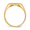 Gold Polished Circle Closed Back Signet Ring — 11.5x12 mm
