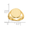 Gold Polished Circle Closed Back Signet Ring — 11.5x12 mm
