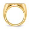 Gold Polished Circle Closed Back Signet Ring — 20.5x21 mm