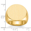 Gold Polished Circle Closed Back Signet Ring — 20.5x21 mm
