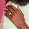 Gold Polished Circle Open Back Signet Ring — 10k Yellow Gold