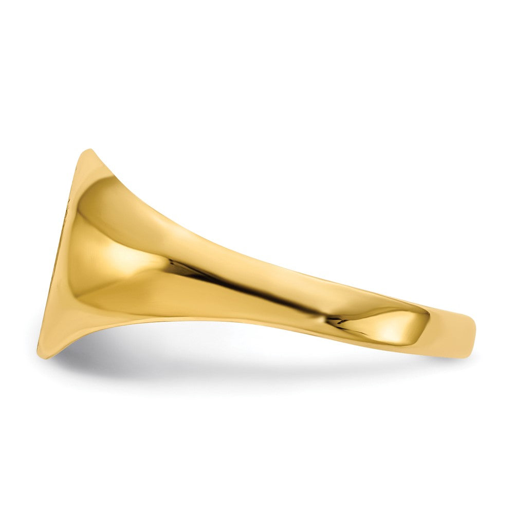 Gold Polished Circle Open Back Signet Ring — 10k Yellow Gold