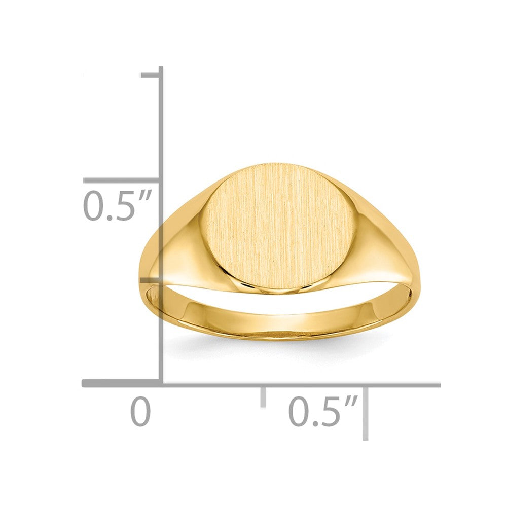 Gold Polished Circle Open Back Signet Ring — 10k Yellow Gold