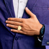 Gold Polished Circle Open Back Signet Ring — 10k Yellow Gold
